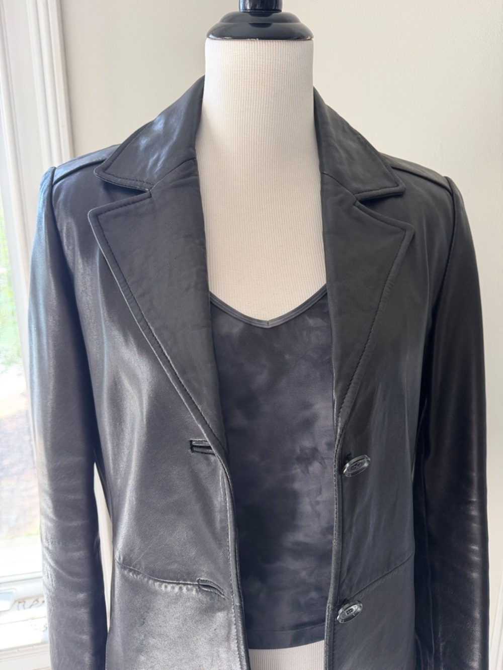 Vintage Marc New York Black Leather Blazer Jacket, Small, VGUC - Picture 4 of 10